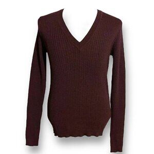 Vintage HAUTE Vincenzo de Cotiis Mens Sweater Sz Large Stripe Wool V-neck Ribbed